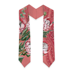 African King Proteas Dashiki Motif Graduation Stole Peach Style