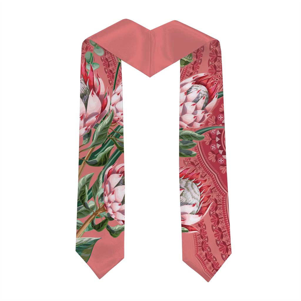 African King Proteas Dashiki Motif Graduation Stole Peach Style