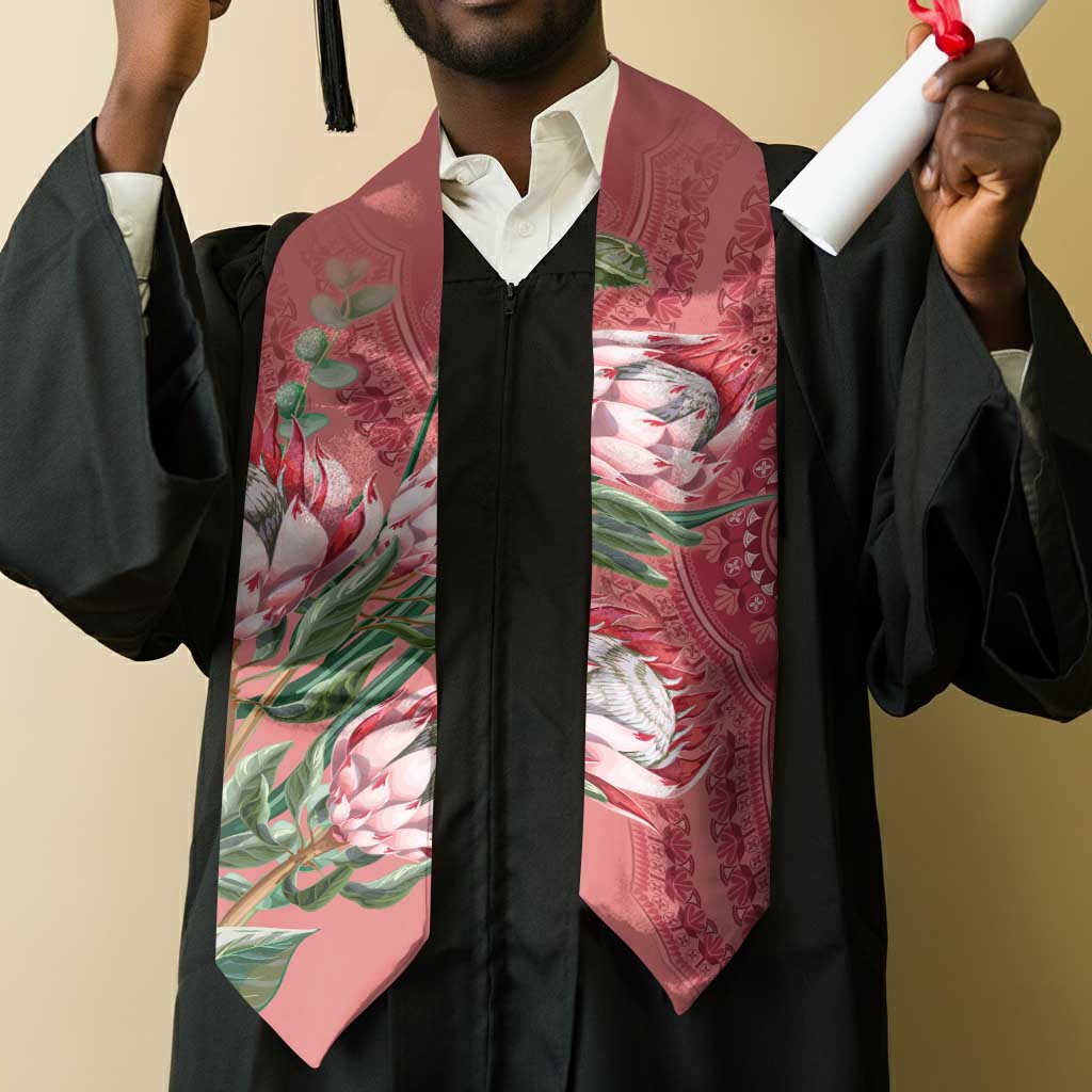 African King Proteas Dashiki Motif Graduation Stole Peach Style
