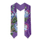 African King Proteas Dashiki Motif Graduation Stole Violet Style