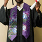 African King Proteas Dashiki Motif Graduation Stole Violet Style
