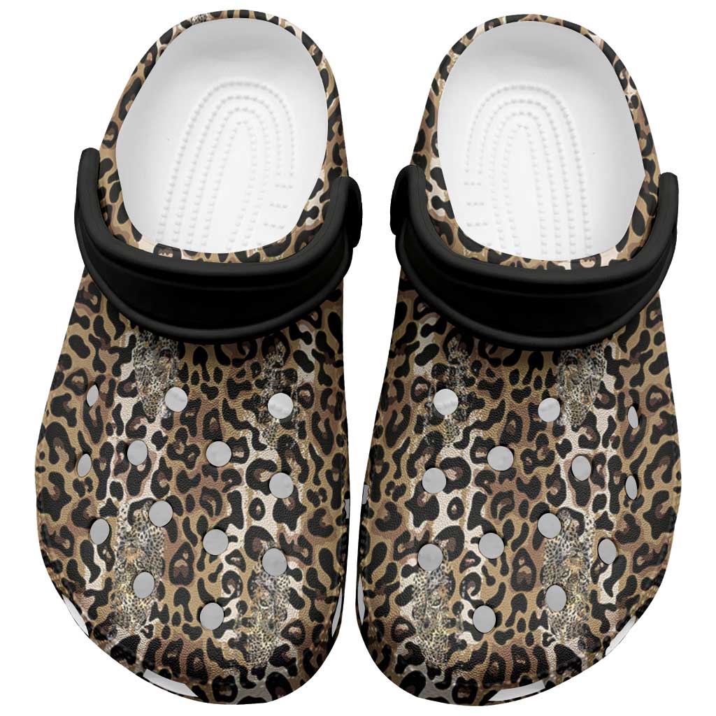African Leopard Skin Pattern Clogs Shoes - African Pride