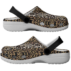 African Leopard Skin Pattern Clogs Shoes - African Pride