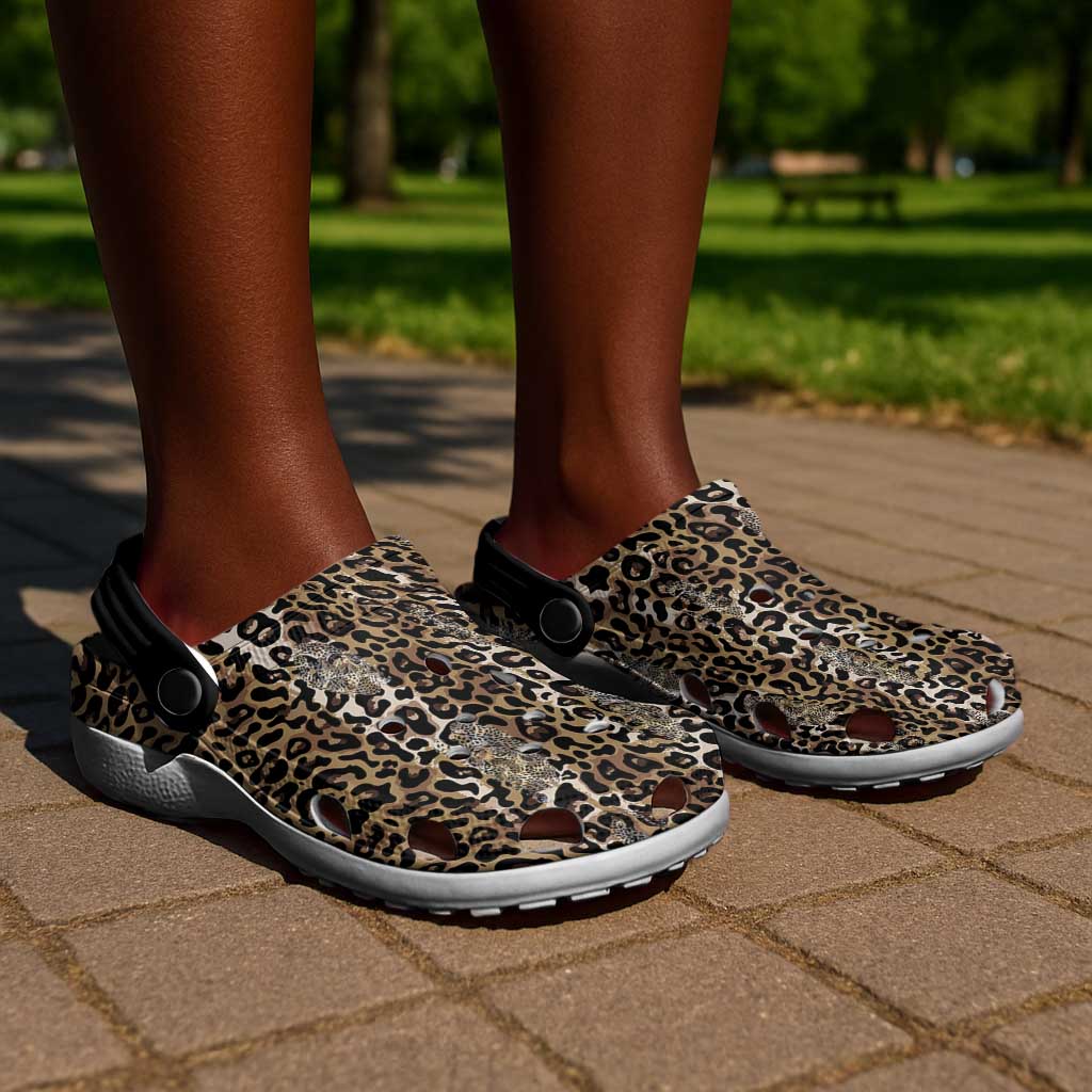 African Leopard Skin Pattern Clogs Shoes - African Pride