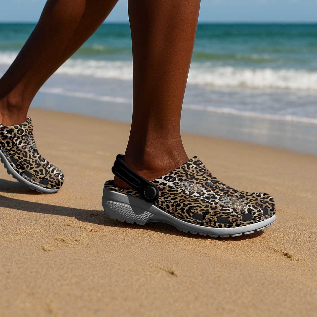 African Leopard Skin Pattern Clogs Shoes - African Pride