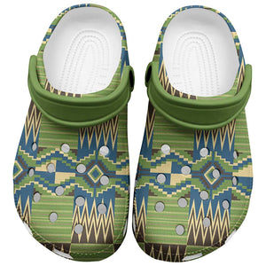 African Obaakofo Mmu Man Kente Pattern Clogs Shoes - African Pride