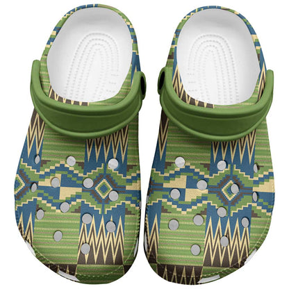 African Obaakofo Mmu Man Kente Pattern Clogs Shoes - African Pride