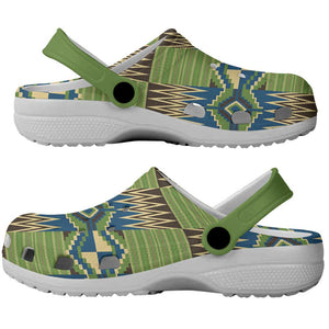 African Obaakofo Mmu Man Kente Pattern Clogs Shoes - African Pride