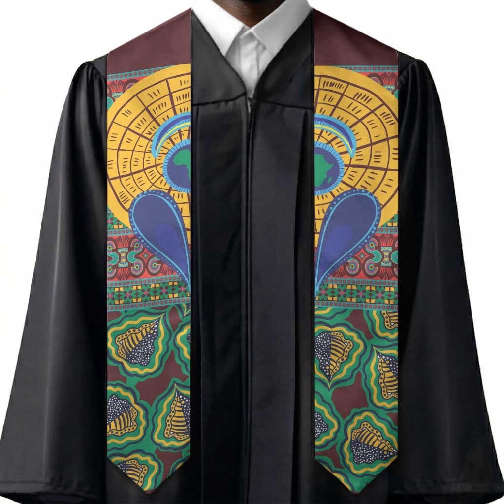 African Pattern Traditional Kanga Style Graduation Stole
