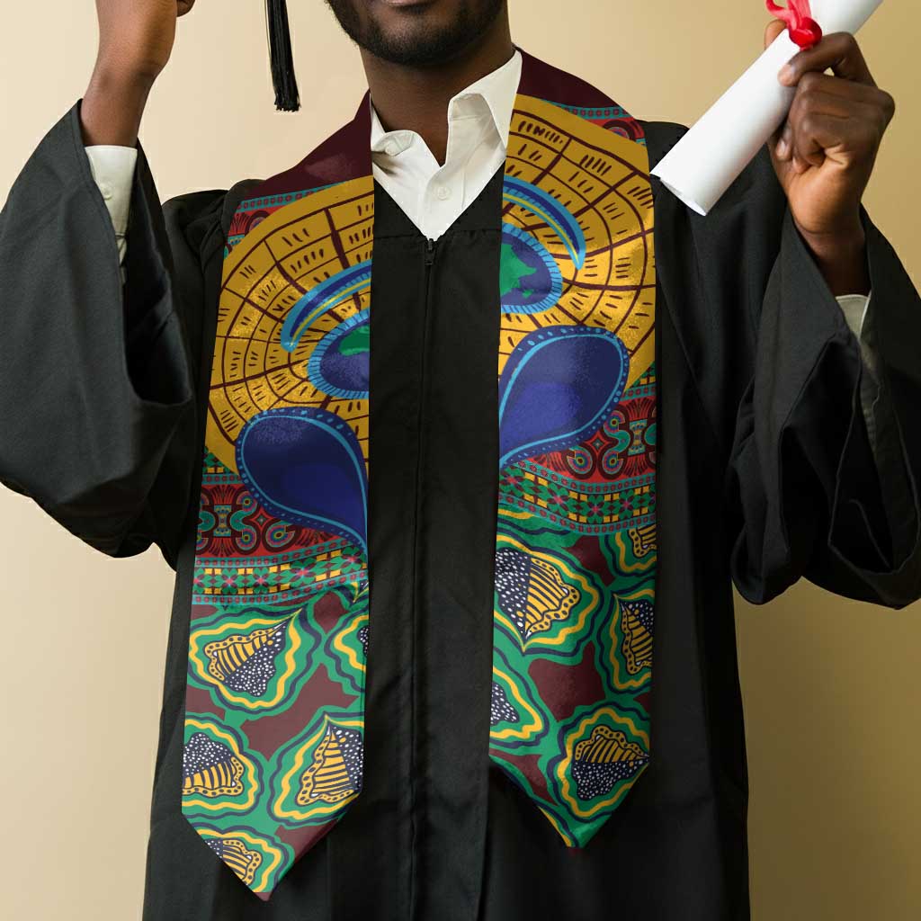 African Pattern Traditional Kanga Style Graduation Stole