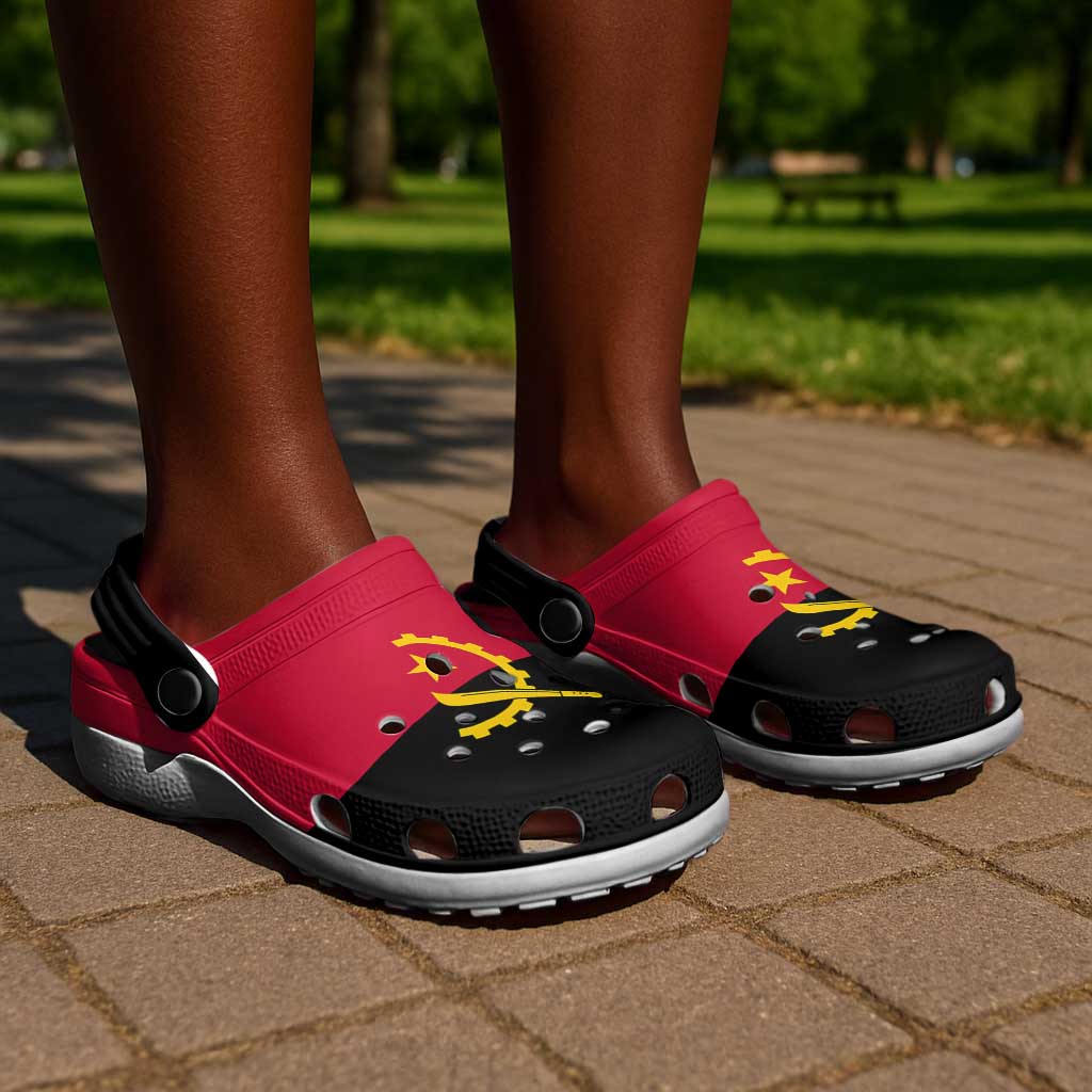 African Proud Angola Flag Clogs Shoes - African Pride