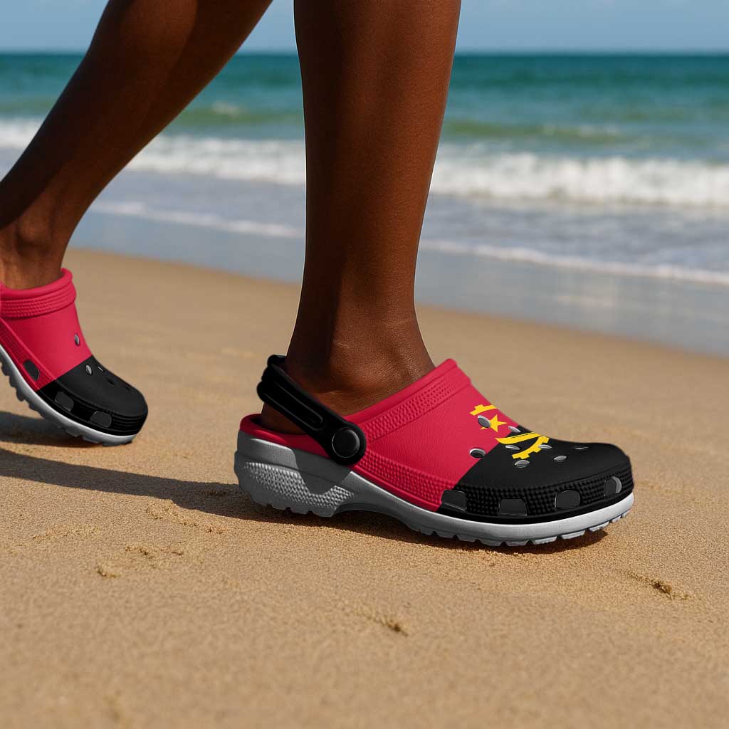 African Proud Angola Flag Clogs Shoes - African Pride