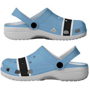 African Proud Botswana Flag Clogs Shoes - African Pride