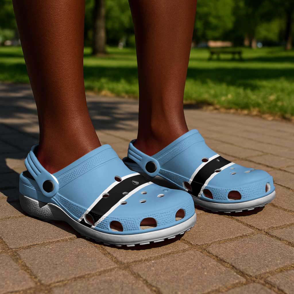African Proud Botswana Flag Clogs Shoes - African Pride