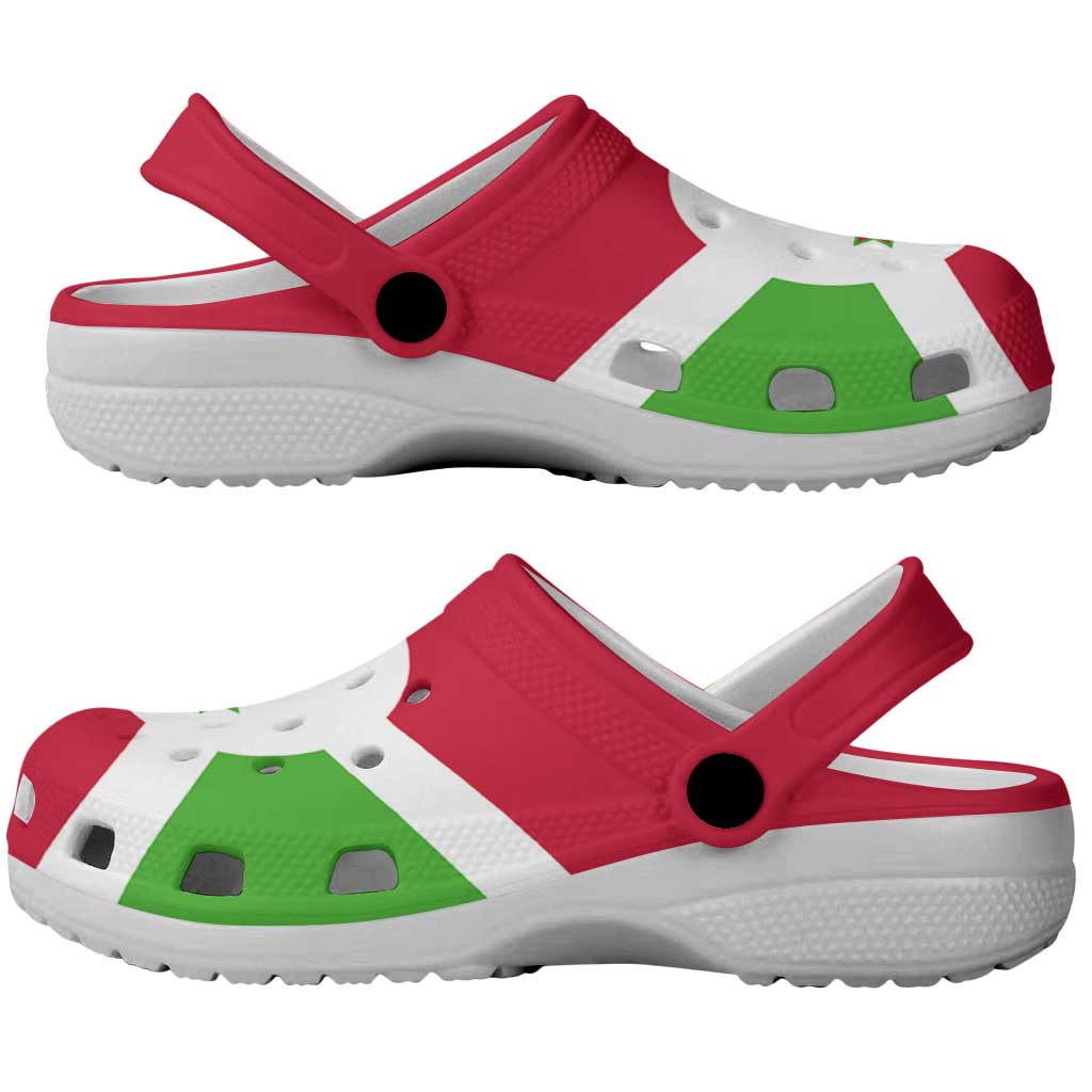 African Proud Burundi Flag Clogs Shoes - African Pride