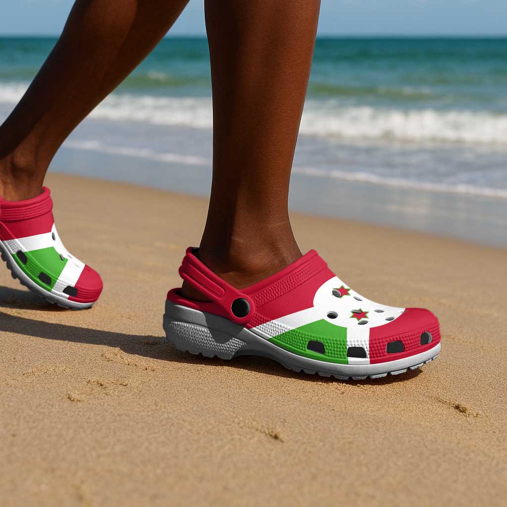 African Proud Burundi Flag Clogs Shoes - African Pride
