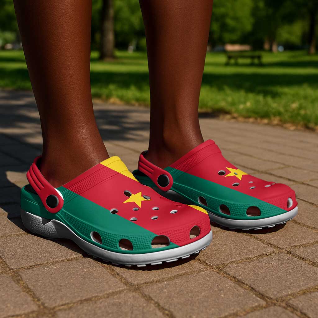 African Proud Cameroon Flag Clogs Shoes - African Pride