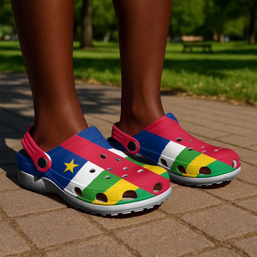 African Proud Central African Republic Flag Clogs Shoes - African Pride