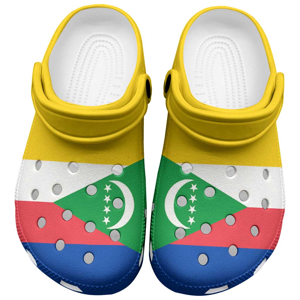 African Proud Comoros Flag Clogs Shoes - African Pride