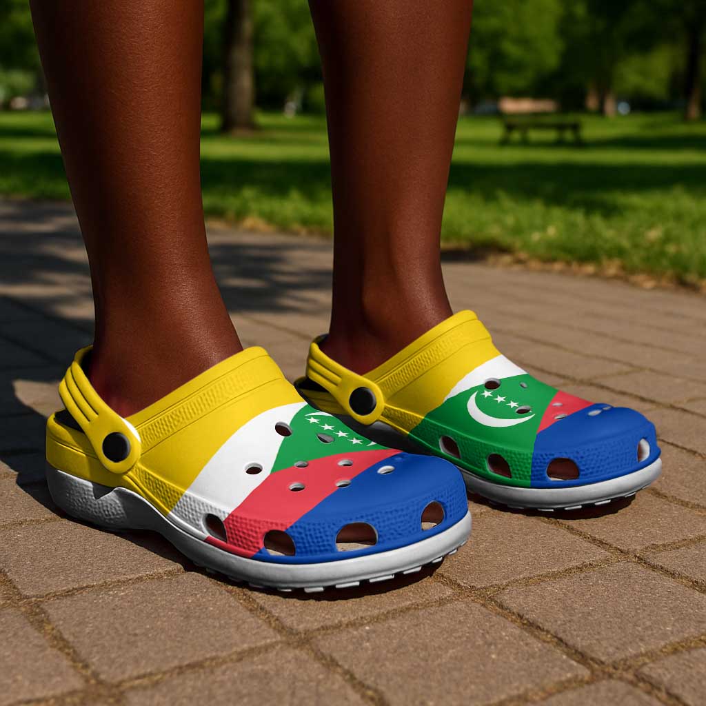 African Proud Comoros Flag Clogs Shoes - African Pride