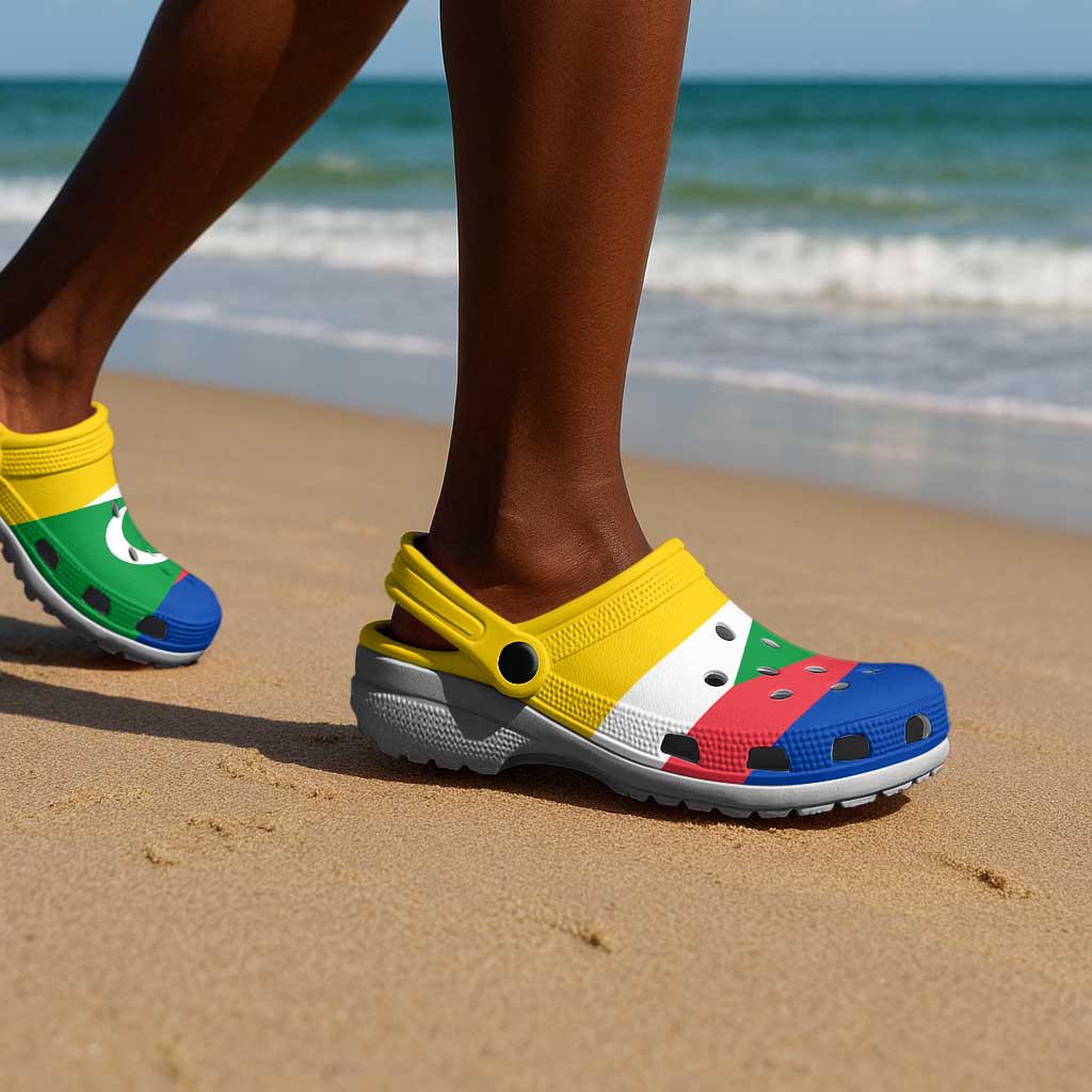 African Proud Comoros Flag Clogs Shoes - African Pride