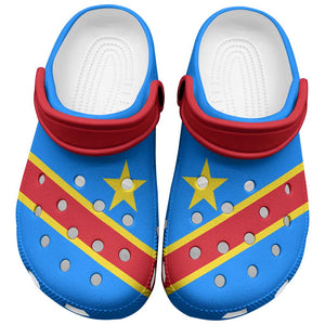 African Proud Democratic Republic of the Congo Flag Clogs Shoes - African Pride