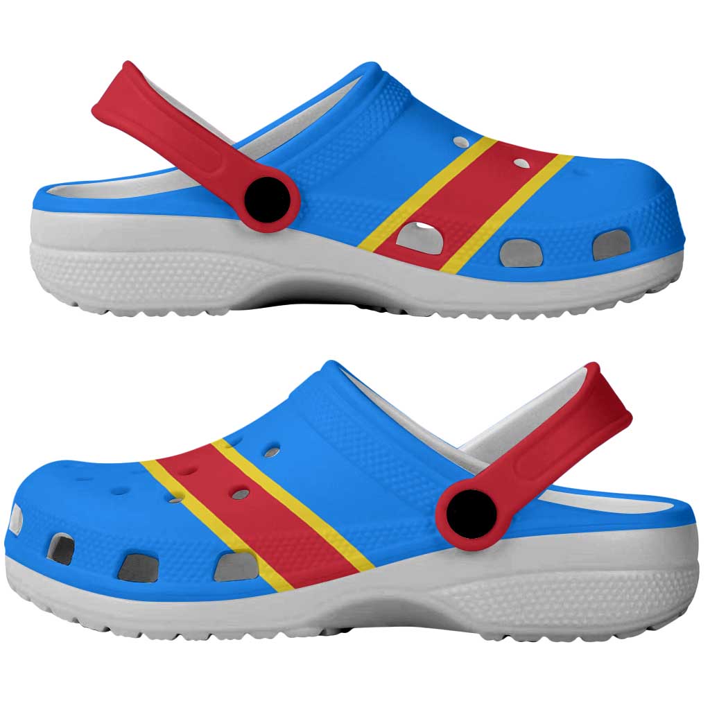 African Proud Democratic Republic of the Congo Flag Clogs Shoes - African Pride