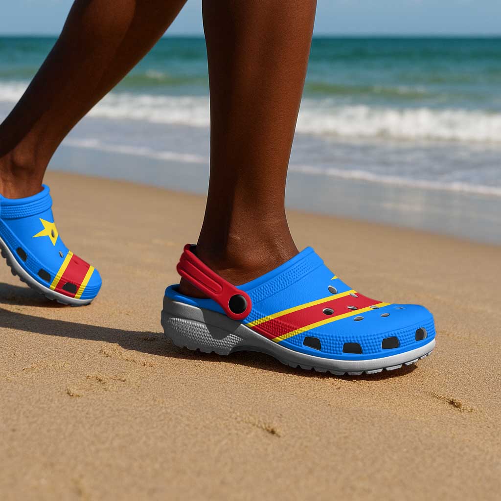 African Proud Democratic Republic of the Congo Flag Clogs Shoes - African Pride