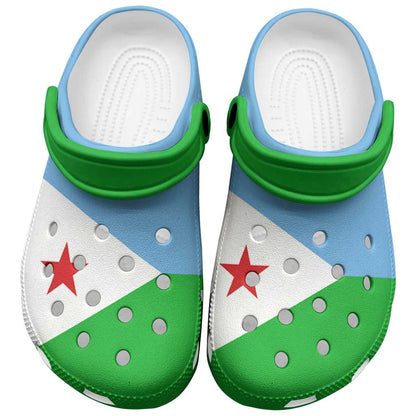 African Proud Djibouti Flag Clogs Shoes - African Pride