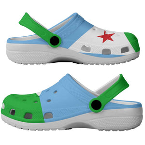 African Proud Djibouti Flag Clogs Shoes - African Pride
