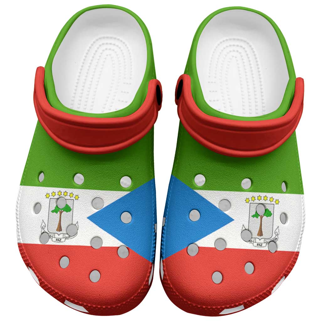 African Proud Equatorial Guinea Flag Clogs Shoes - African Pride
