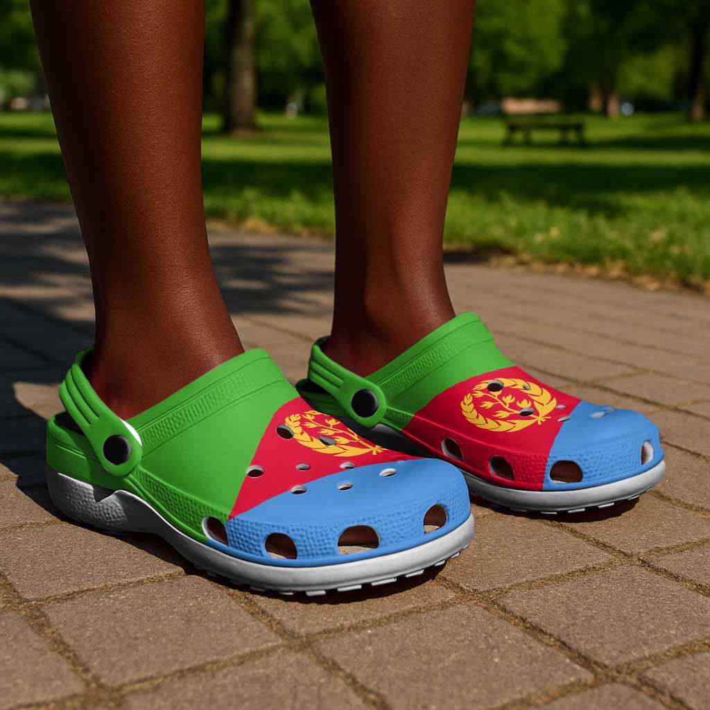 African Proud Eritrea Flag Clogs Shoes - African Pride