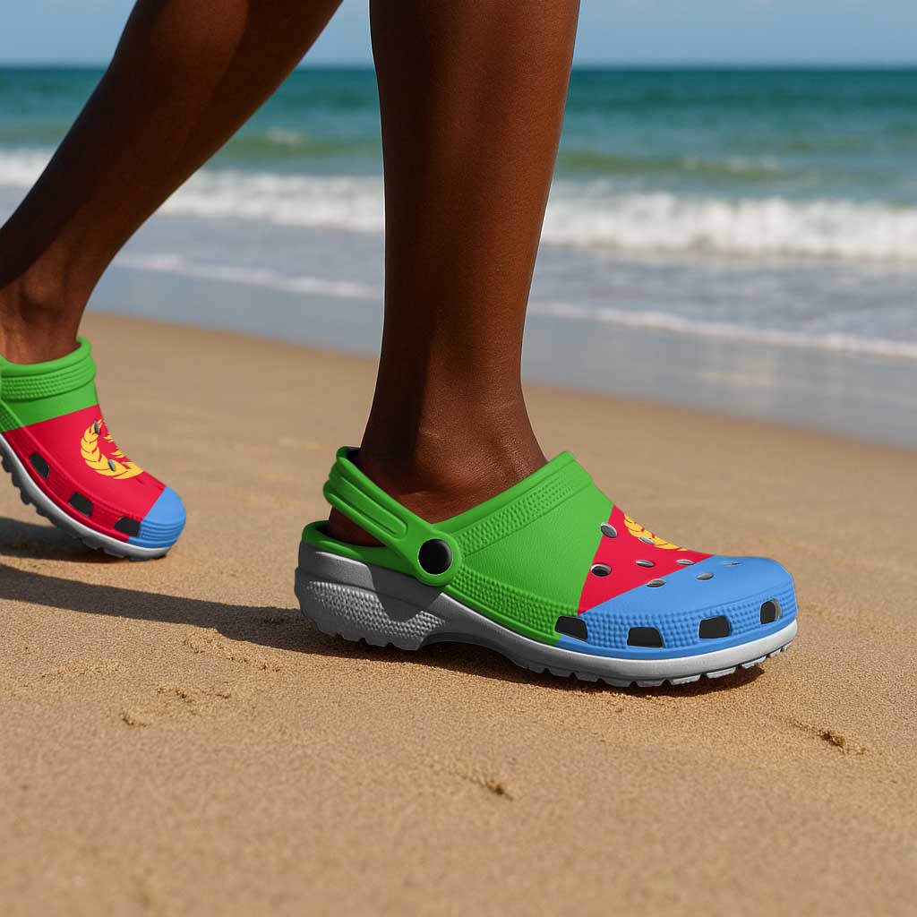 African Proud Eritrea Flag Clogs Shoes - African Pride