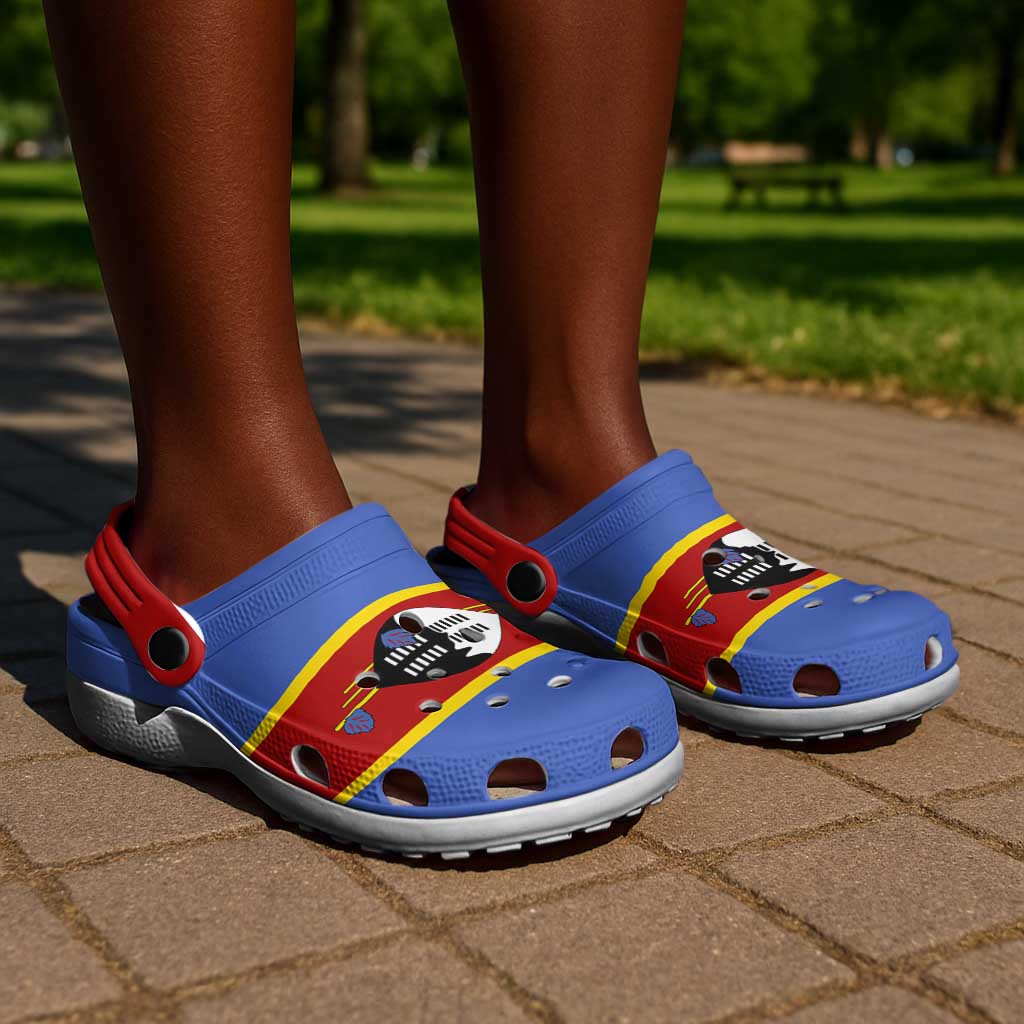 African Proud Eswatini Flag Clogs Shoes - African Pride