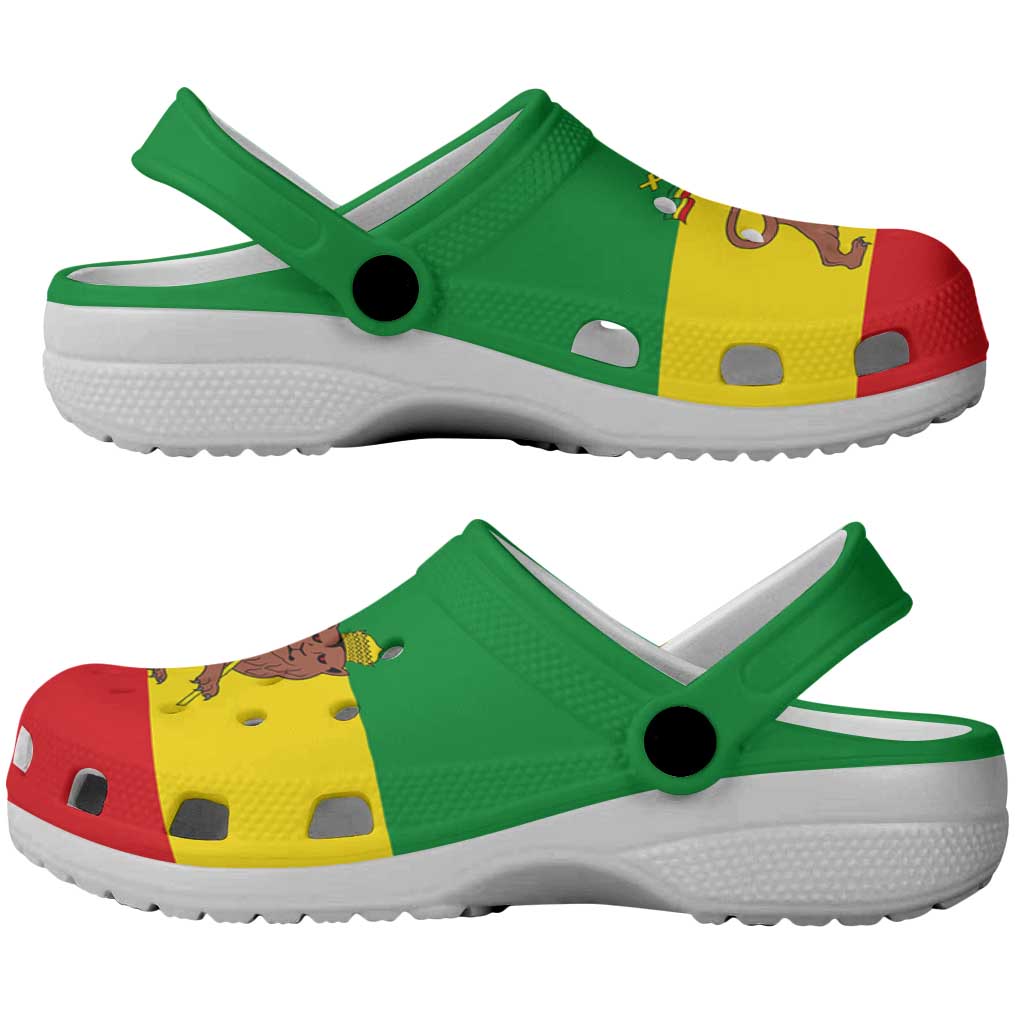 African Proud Ethiopian Empire Flag Clogs Shoes - African Pride