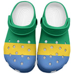 African Proud Gabon Flag Clogs Shoes - African Pride