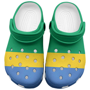 African Proud Gabon Flag Clogs Shoes - African Pride