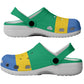 African Proud Gabon Flag Clogs Shoes - African Pride