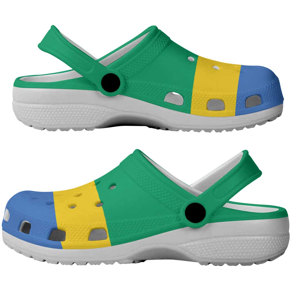 African Proud Gabon Flag Clogs Shoes - African Pride