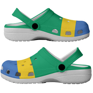 African Proud Gabon Flag Clogs Shoes - African Pride