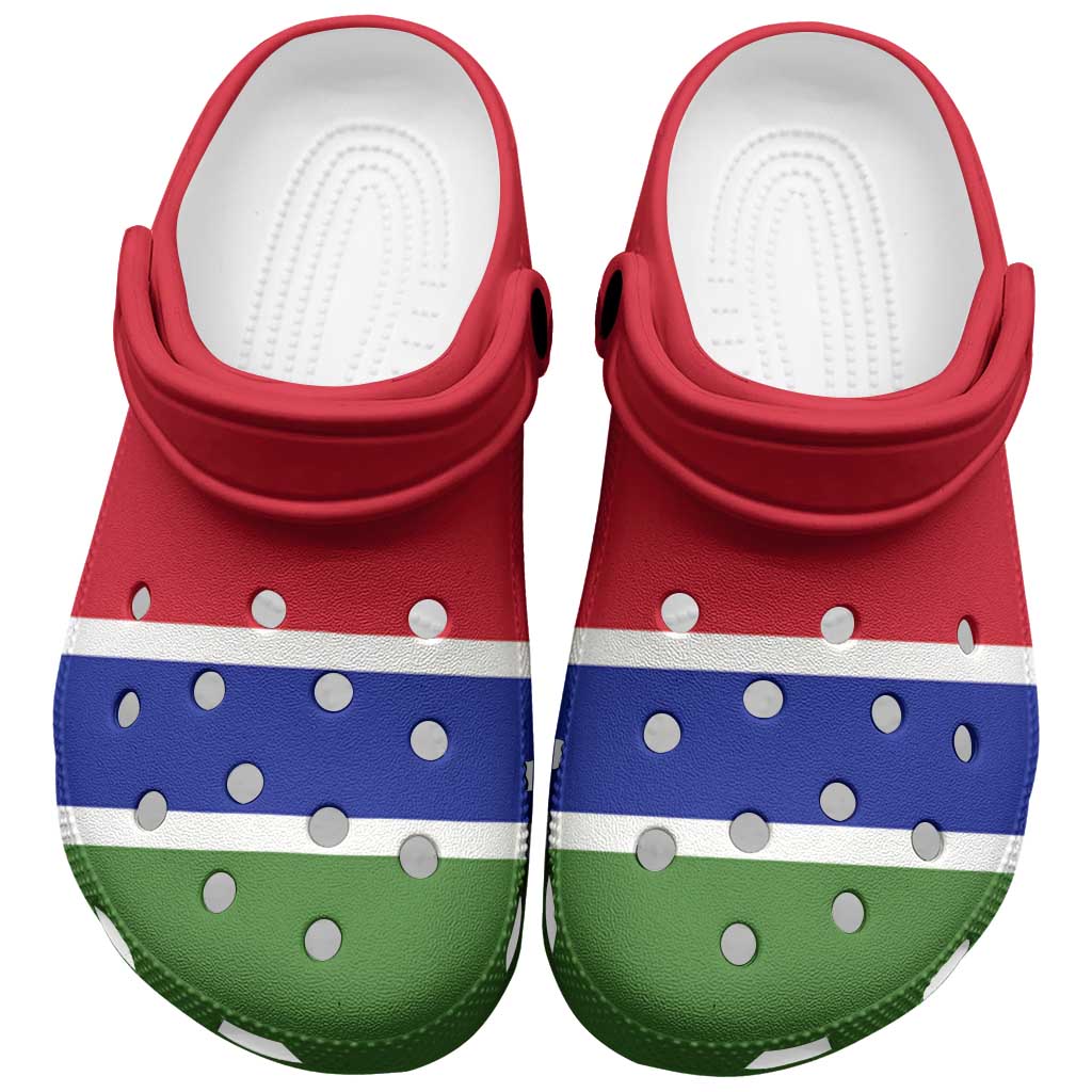 African Proud Gambia Flag Clogs Shoes - African Pride
