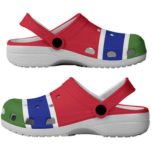 African Proud Gambia Flag Clogs Shoes - African Pride