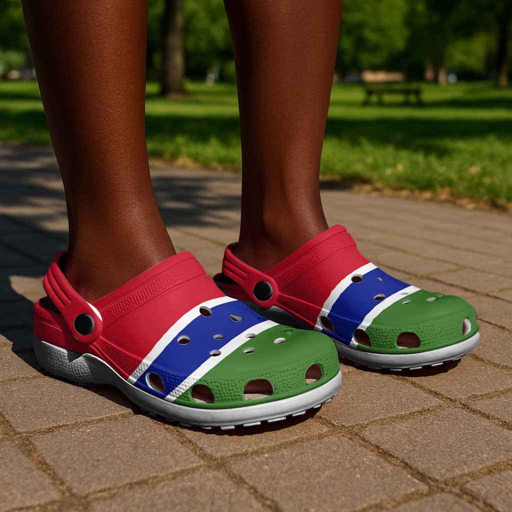 African Proud Gambia Flag Clogs Shoes - African Pride
