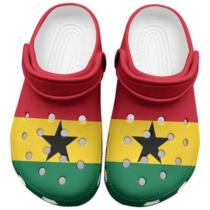 African Proud Ghana Flag Clogs Shoes - African Pride