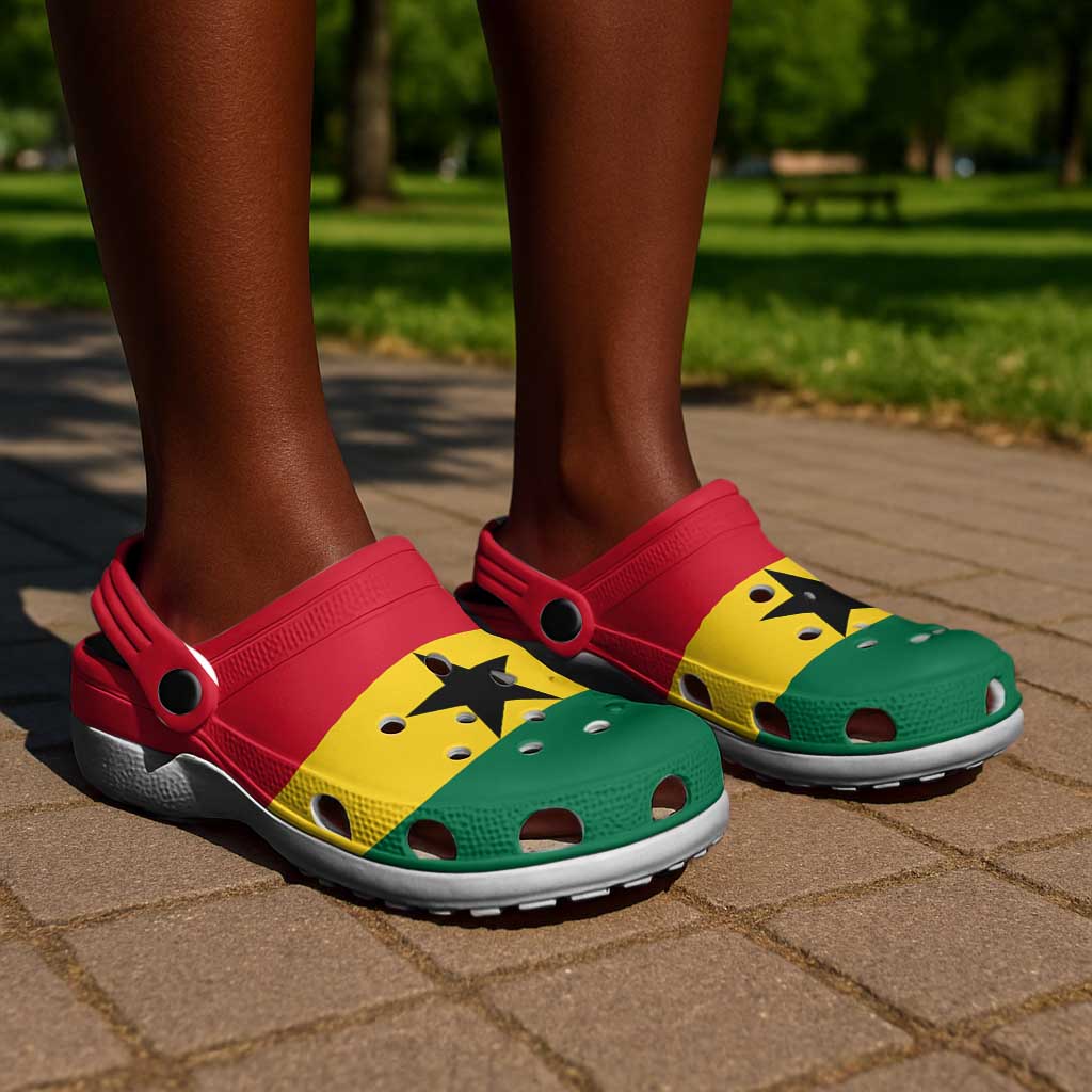 African Proud Ghana Flag Clogs Shoes - African Pride