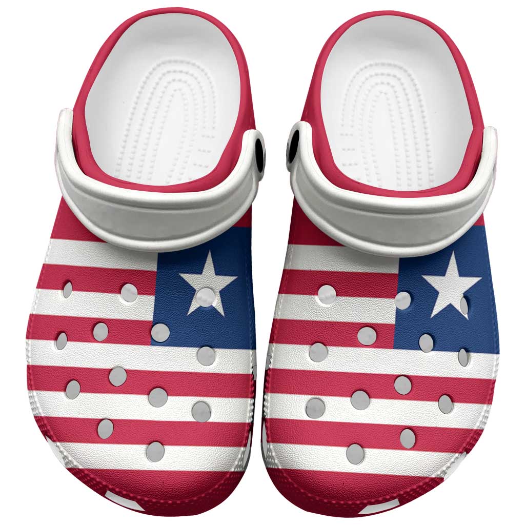 African Proud Liberia Flag Clogs Shoes - African Pride