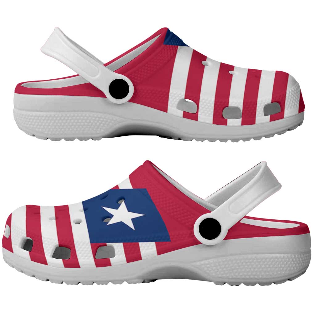 African Proud Liberia Flag Clogs Shoes - African Pride