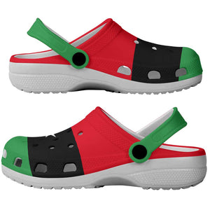 African Proud Libya Flag Clogs Shoes - African Pride