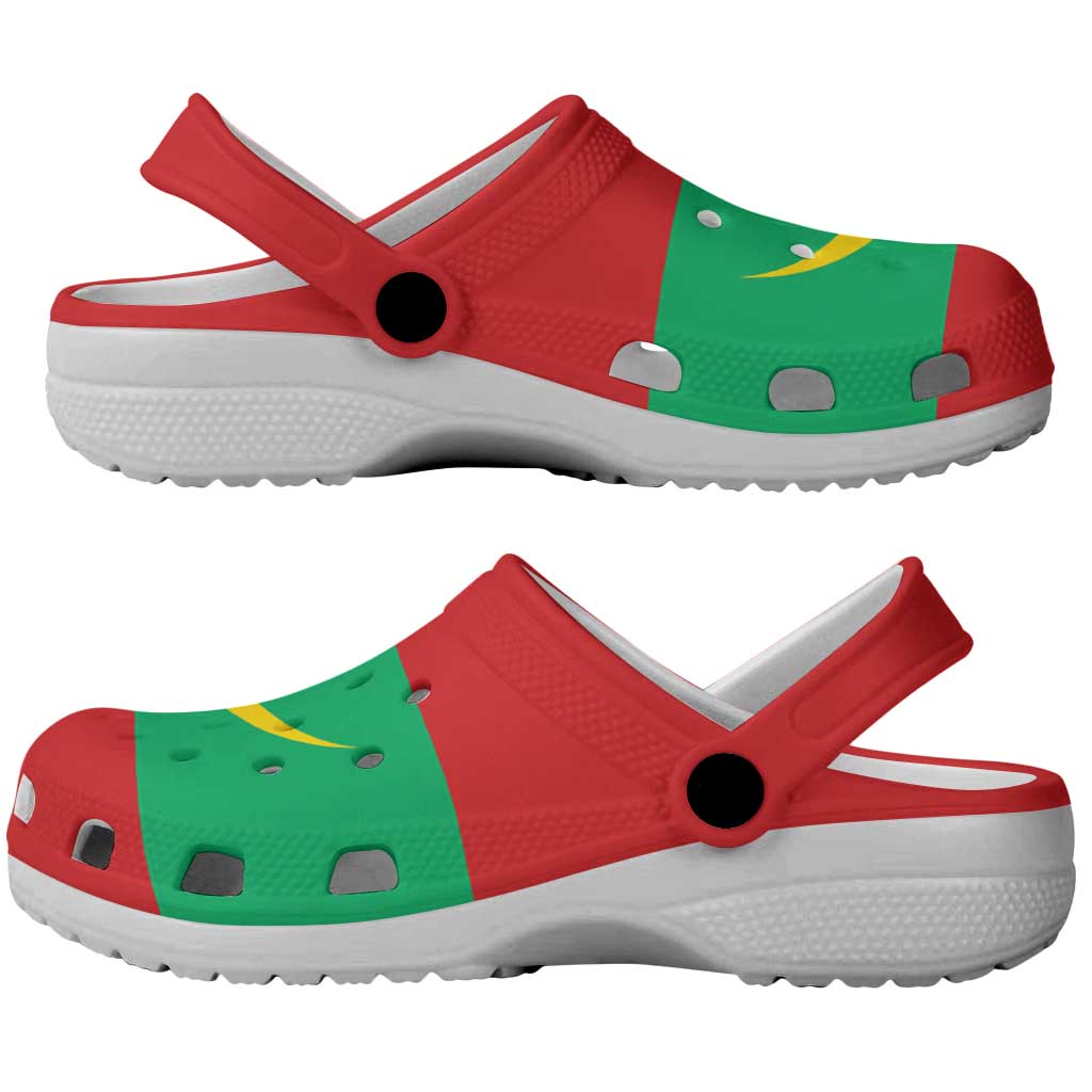 African Proud Mauritania Flag Clogs Shoes - African Pride