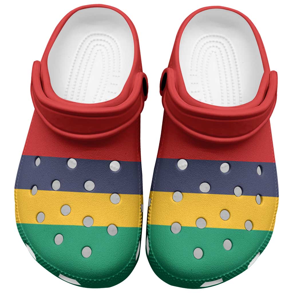 African Proud Mauritius Flag Clogs Shoes by African Pride